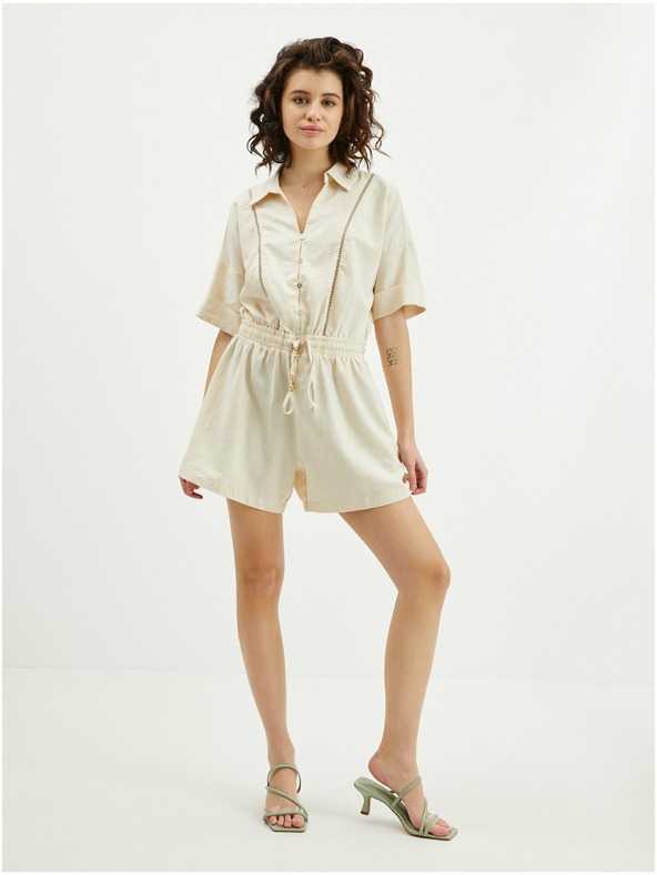 Orsay Béžový dámský lněný overal ORSAY