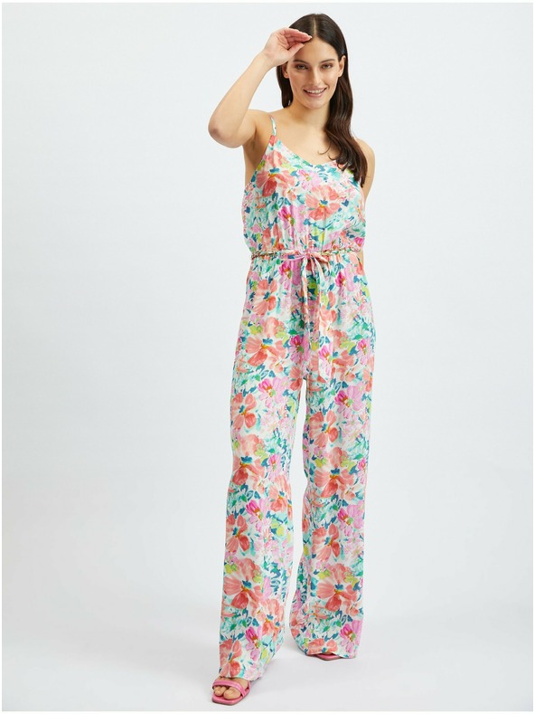 Orsay Růžovo-krémový dámský květovaný overal ORSAY