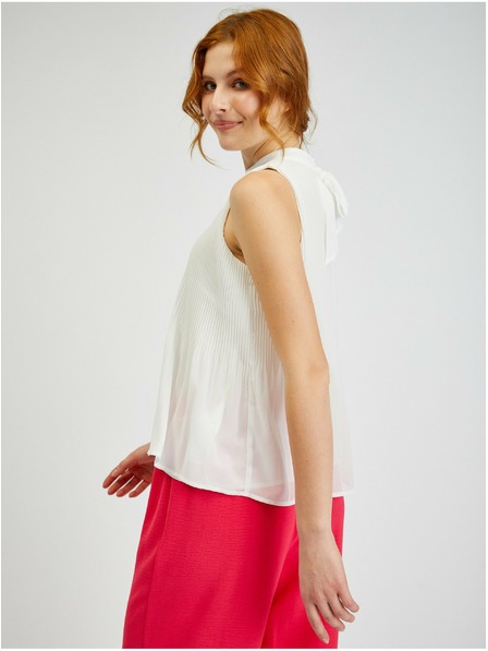 Orsay Bílá dámská plisovaná halenka ORSAY