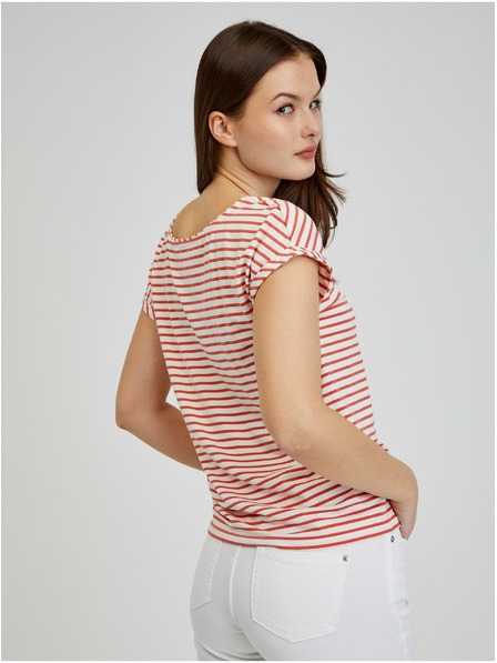 Orsay Červeno-bílé dámské pruhované tričko ORSAY