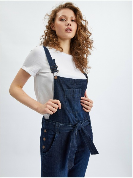 Orsay Tmavě modré dámské slim fit džíny s laclem ORSAY