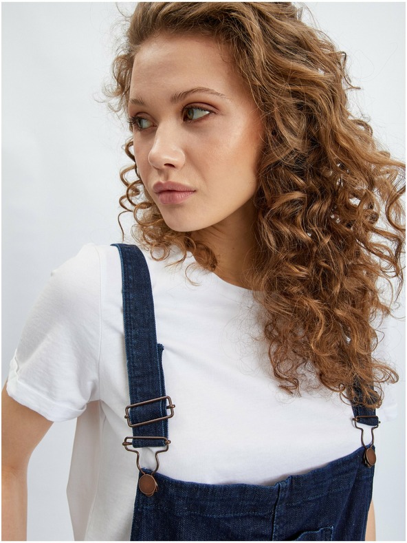 Orsay Tmavě modré dámské slim fit džíny s laclem ORSAY