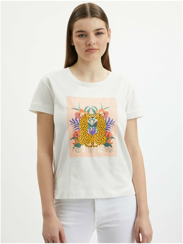 Orsay Krémové dámské tričko ORSAY