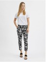 Orsay Bílo-černé dámské vzorované kalhoty ORSAY