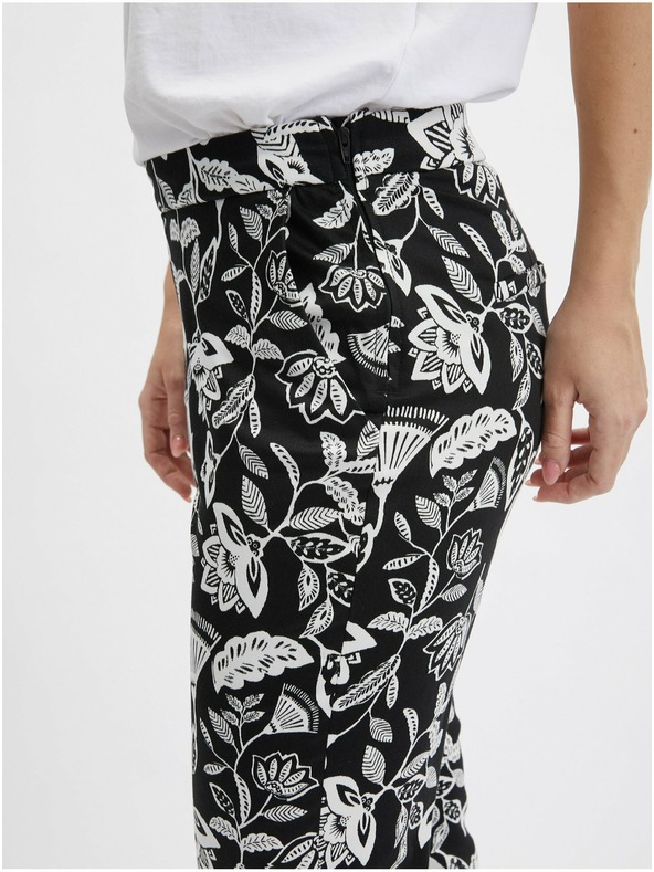 Orsay Bílo-černé dámské vzorované kalhoty ORSAY