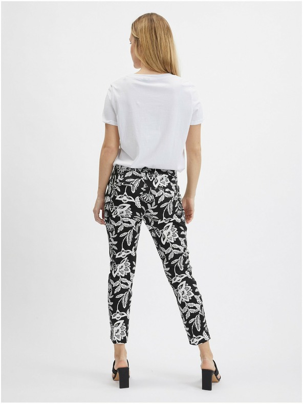 Orsay Bílo-černé dámské vzorované kalhoty ORSAY