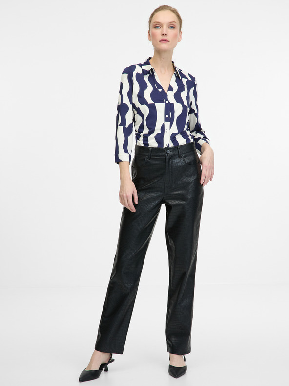 Orsay Tmavě modrá dámská halenka s límečkem ORSAY