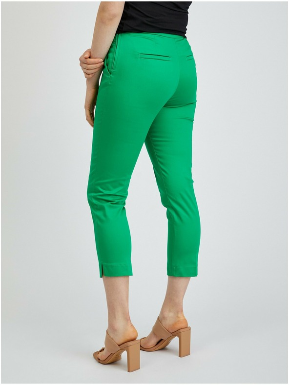 Orsay Zelené dámské zkrácené kalhoty ORSAY