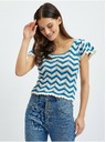Orsay Modro-bílé dámské vzorované svetrové tričko ORSAY
