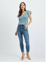Orsay Modro-bílé dámské vzorované svetrové tričko ORSAY