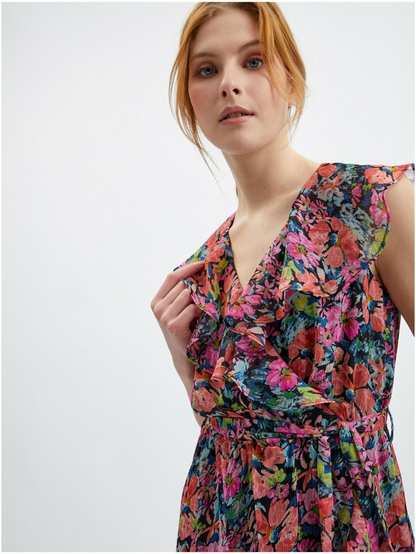 Orsay Červeno-černé dámské květované šaty ORSAY