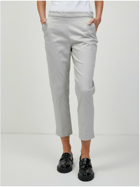 Orsay Světle šedé zkrácené kalhoty ORSAY