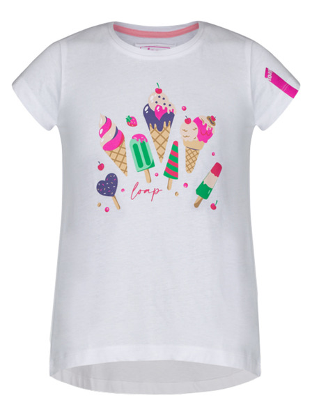 Loap Bílé holčičí tričko s potiskem LOAP BESNUDA