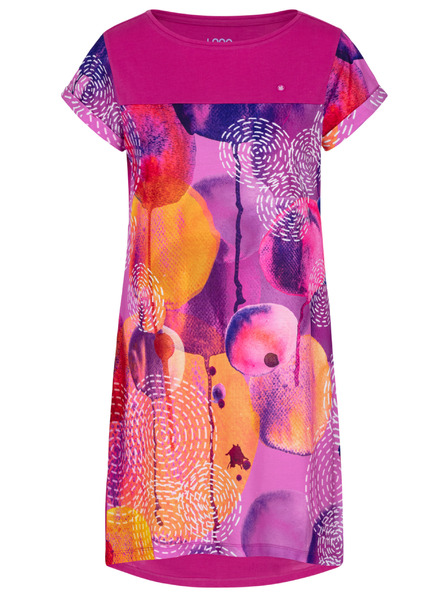 Loap Tmavě růžové dámské vzorované letní šaty LOAP ANNABELLE