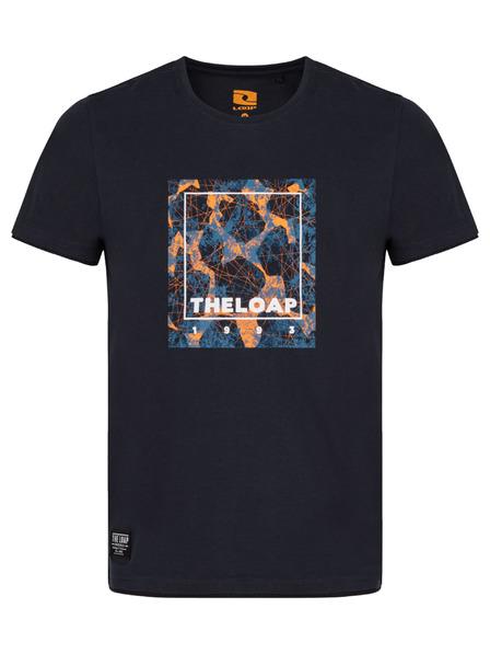 Loap Tmavě modré pánské tričko s potiskem LOAP BOHOUS