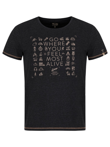 Loap Černé pánské vzorované tričko LOAP Alexus