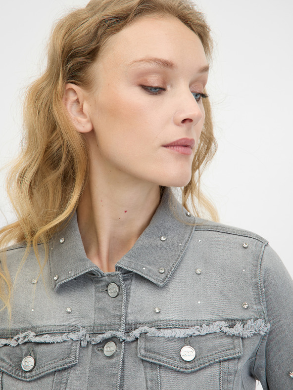 Orsay Šedá dámská džínová bunda ORSAY