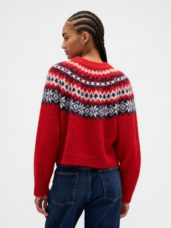 GAP Oversize kardigan Fair Isle s příměsí vlny GAP