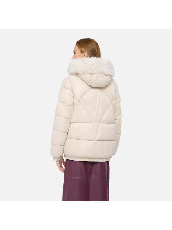 Geox Krémová dámská péřová bunda Geox Backsie