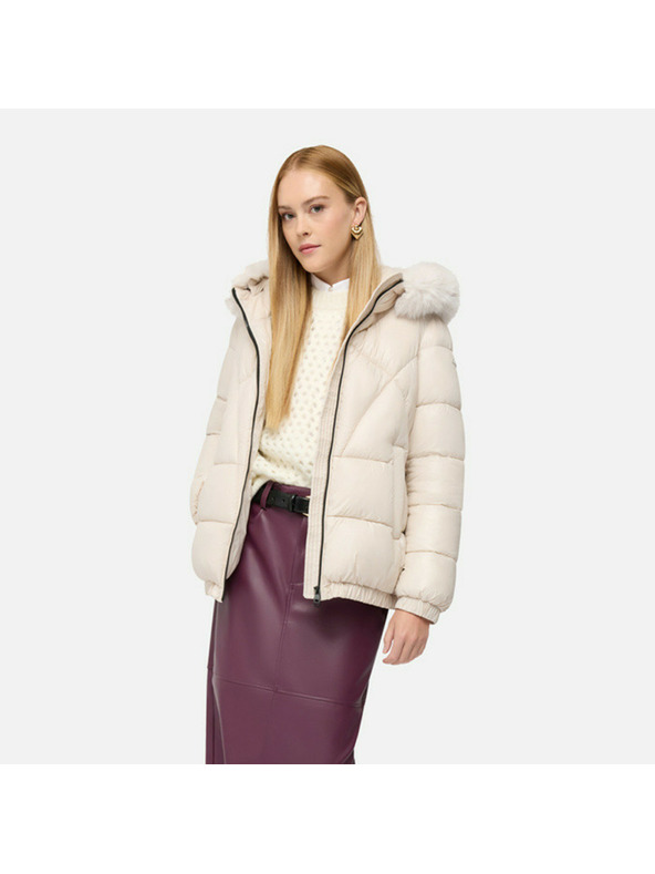 Geox Krémová dámská péřová bunda Geox Backsie