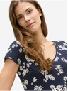 Orsay Tmavě modré květované tričko ORSAY