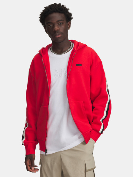 Under Armour Pánská mikina Under Armour UA Icon Heavy Rib FZ-RED