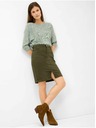 Orsay Khaki krátká pouzdrová sukně ORSAY