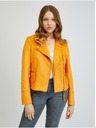 Orsay Oranžová dámská koženková bunda v semišové úpravě ORSAY