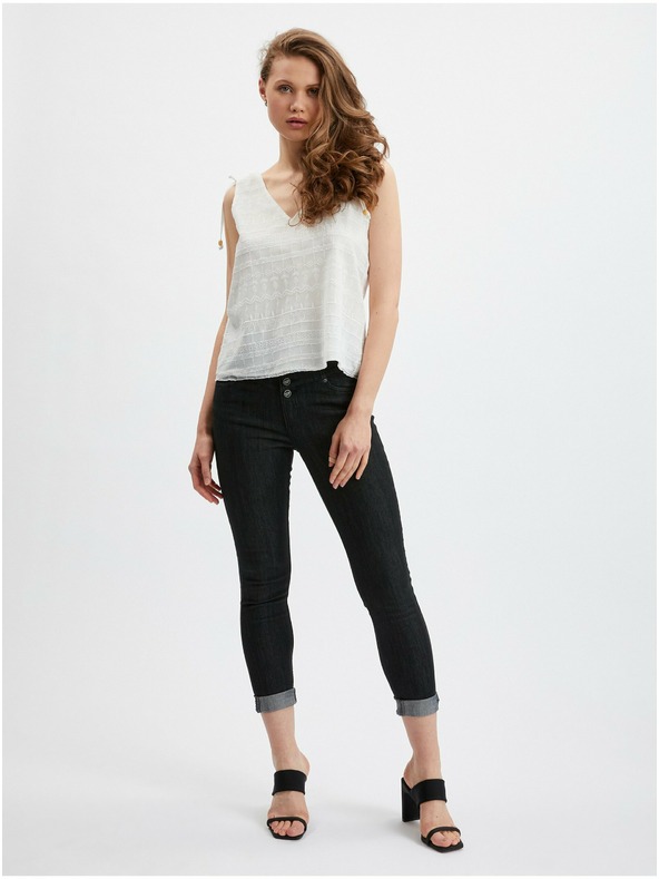 Orsay Bílý dámský krajkový top ORSAY