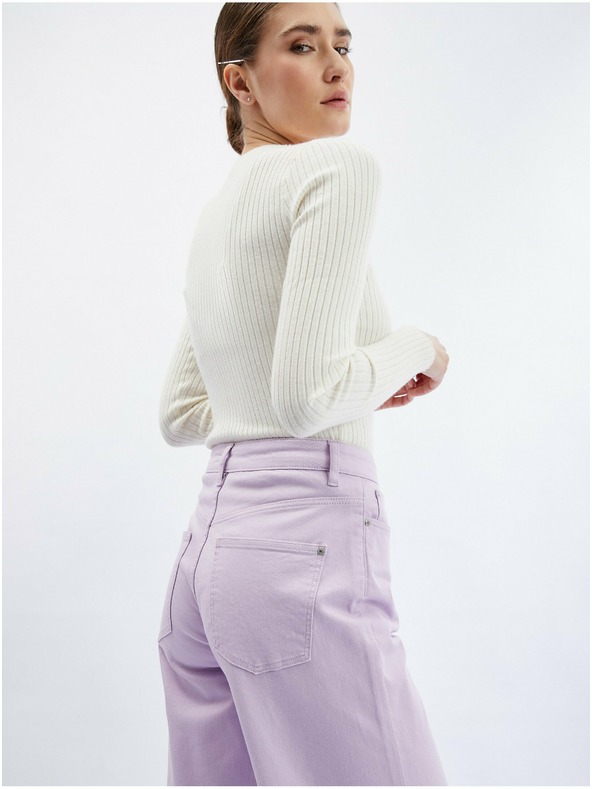 Orsay Světle fialové dámské zkrácené flared fit džíny ORSAY