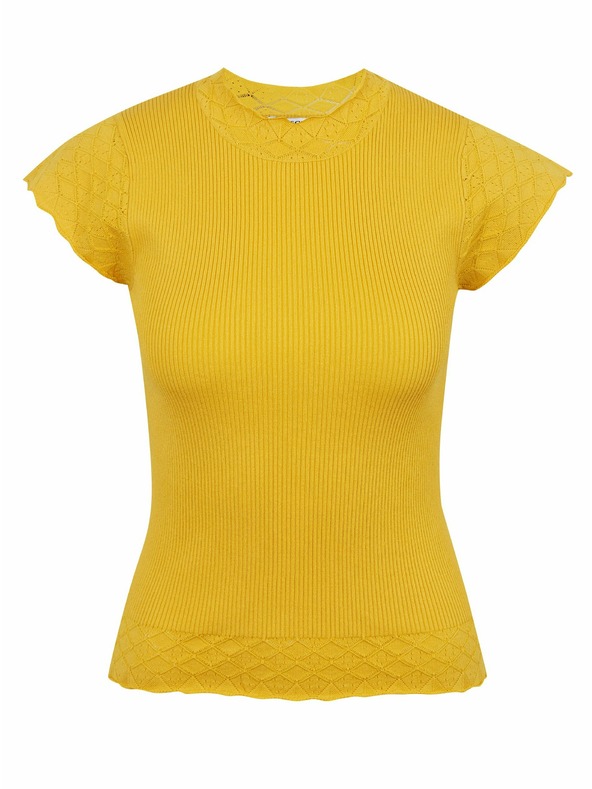 Orsay Žluté dámské tričko se stojáčkem ORSAY