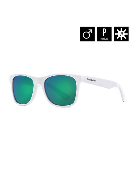 Horsefeathers Sluneční brýle Foster - gloss white/mirror green