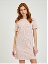 Orsay Světle růžové dámské tvídové šaty ORSAY