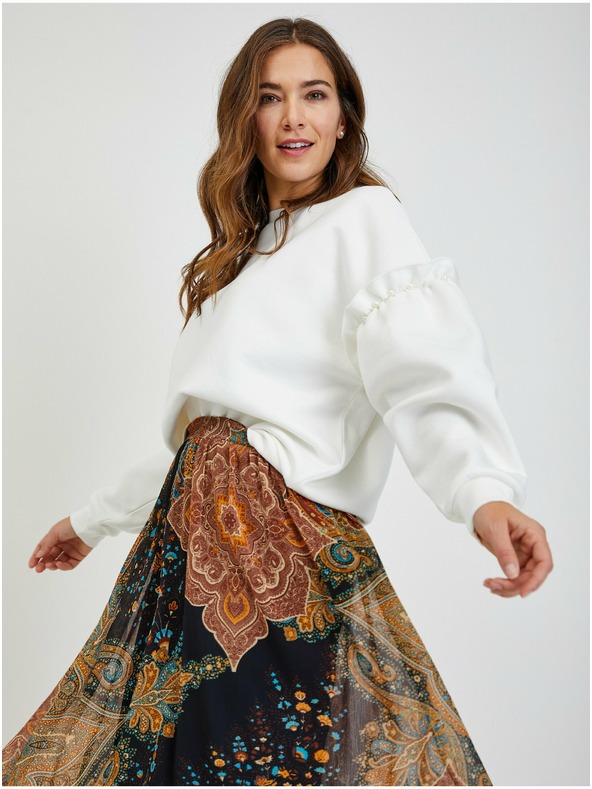 Orsay Černo-hnědá dámská vzorovaná midi sukně ORSAY