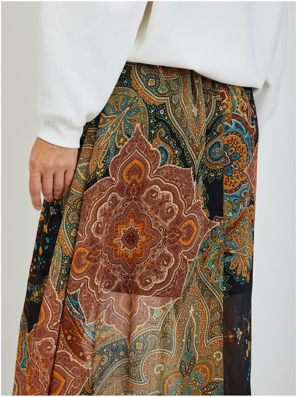 Orsay Černo-hnědá dámská vzorovaná midi sukně ORSAY