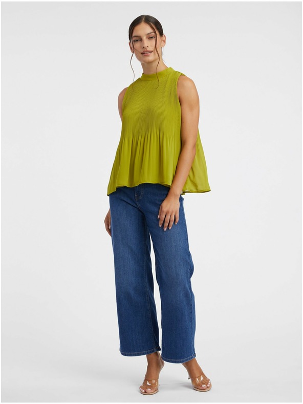 Orsay Zelená dámská žebrovaná halenka ORSAY