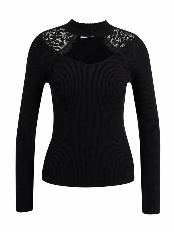 Orsay Černý dámský lehký svetr s krajkou ORSAY