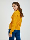 Orsay Žlutý dámský žebrovaný svetr s ozdobnými knoflíky ORSAY
