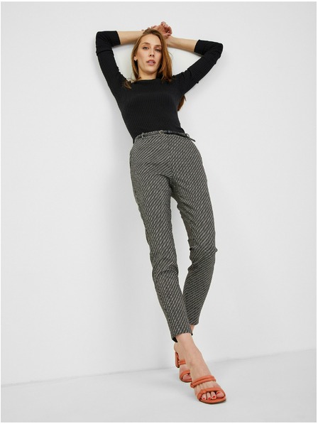 Orsay Bílo-černé dámské vzorované kalhoty ORSAY