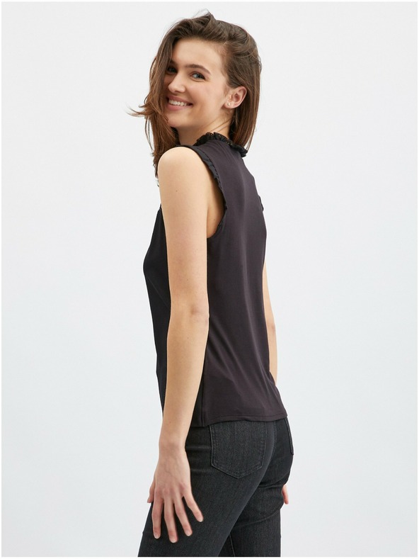 Orsay Černá dámská halenka s krajkovým detailem ORSAY