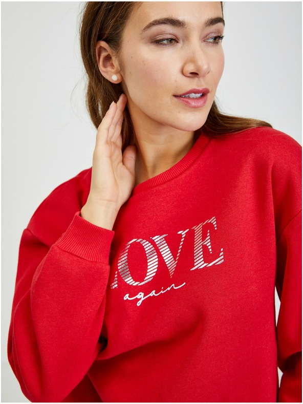 Orsay Červená dámská volná mikina ORSAY