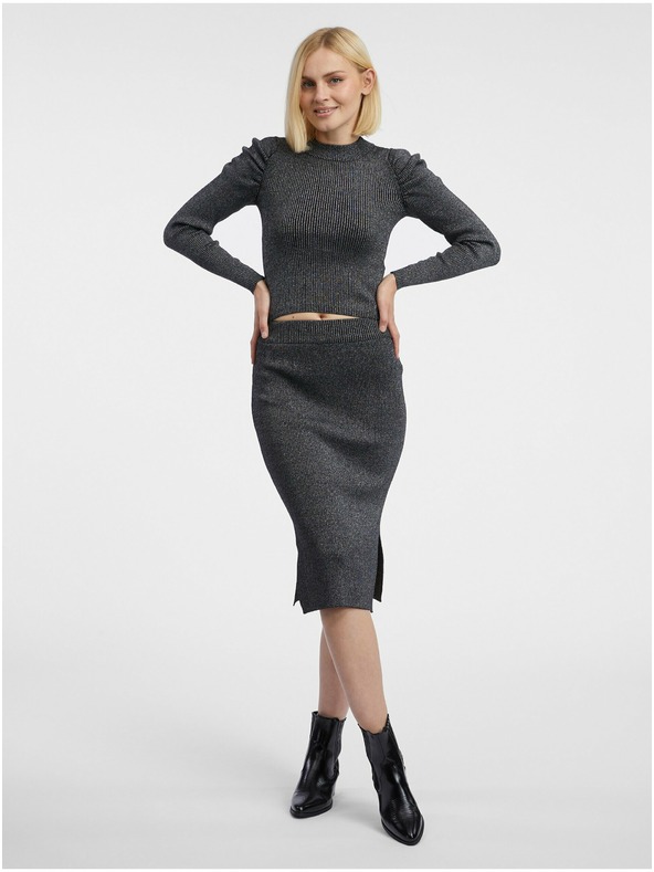 Orsay Tmavě šedý dámský svetrový top ORSAY