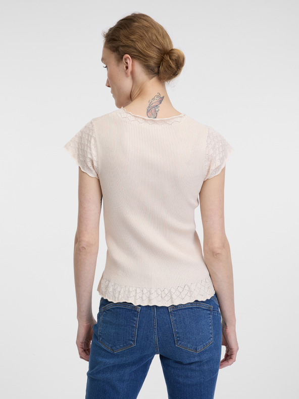 Orsay Světle růžové dámské tričko s krátkým rukávem ORSAY