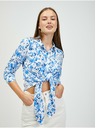 Orsay Bílo-modrá květovaná košile s uzlem ORSAY