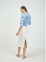 Orsay Bílo-modrá květovaná košile s uzlem ORSAY