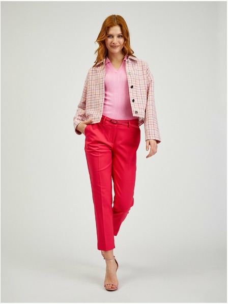 Orsay Růžové dámské kostkované sako ORSAY