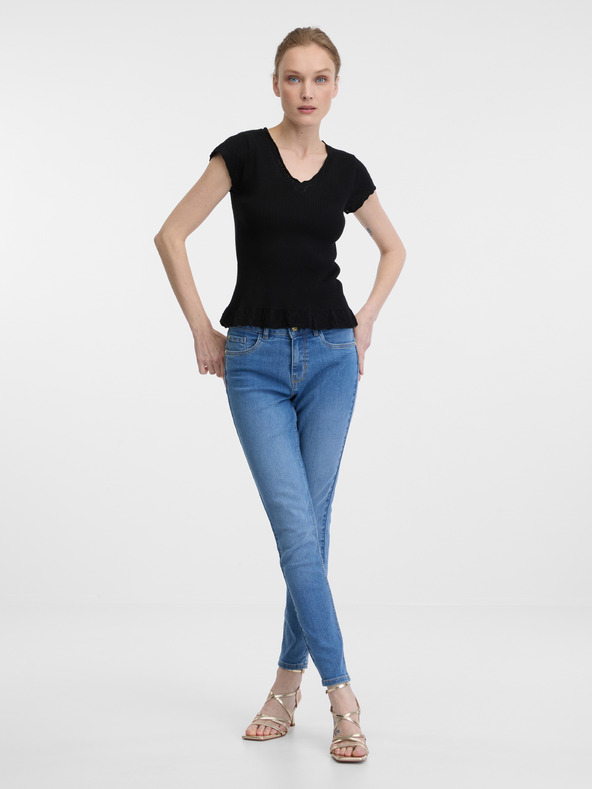 Orsay Černé dámské tričko s krátkým rukávem ORSAY