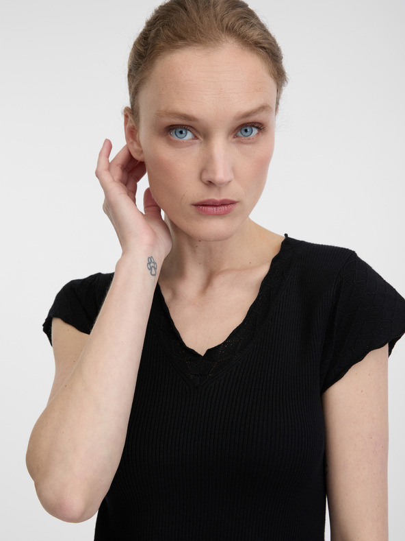 Orsay Černé dámské tričko s krátkým rukávem ORSAY