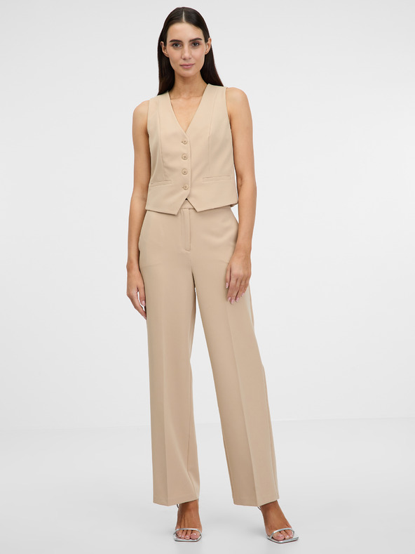 Orsay Světle hnědé dámské kalhoty ORSAY