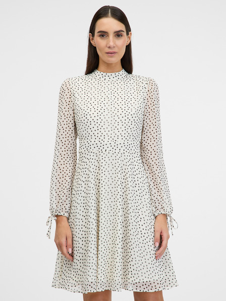 Orsay Krémové dámské šaty ke kolenům ORSAY